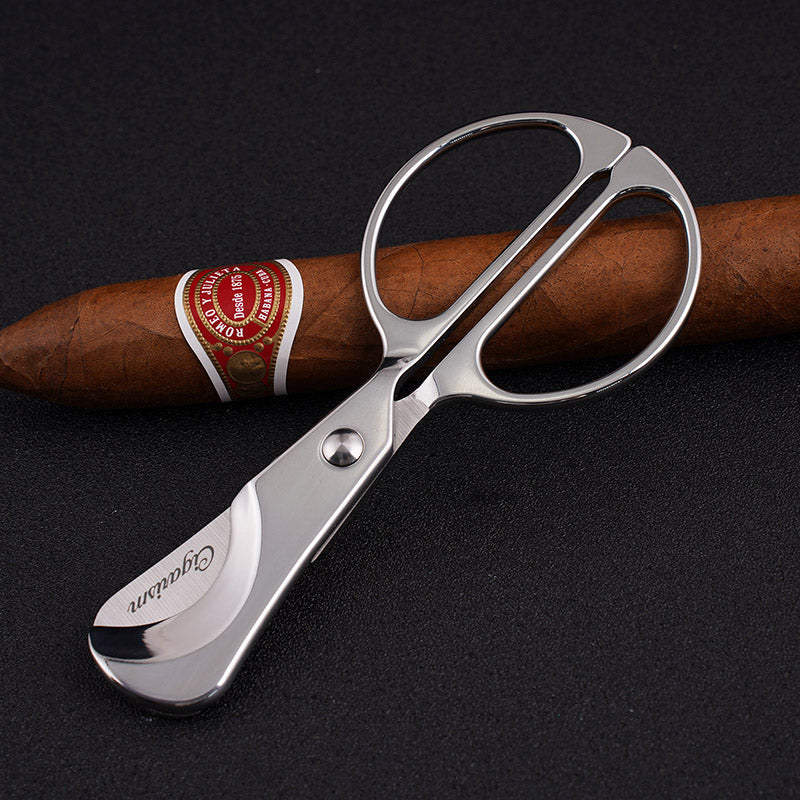 CIGARISM Hand-Polished Stainless Steel Blades Small Size Cigar Cutter Scissors