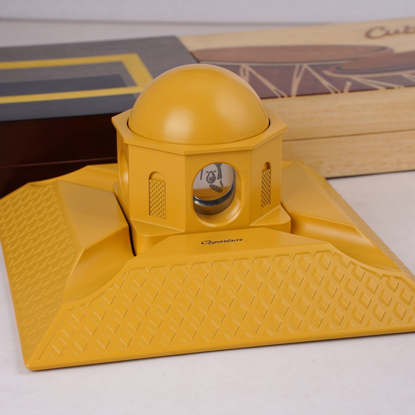 CIGARISM Santorini Castle Style Desktop Cigar Cutter Guillotine Straight Cut V-Cut Torpedo Cut 4 in1