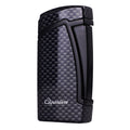 CIGARISM Carbon Fiber Style Cigar Lighter Double Torch Jet Flame W/Cigar Punch