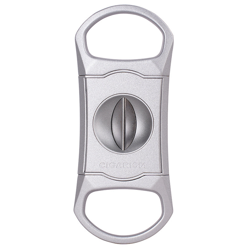 CIGARISM Silver Finish Zinc Alloy V-Cut Cigar Cutter