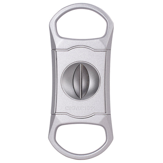 CIGARISM Silver Finish Zinc Alloy V-Cut Cigar Cutter