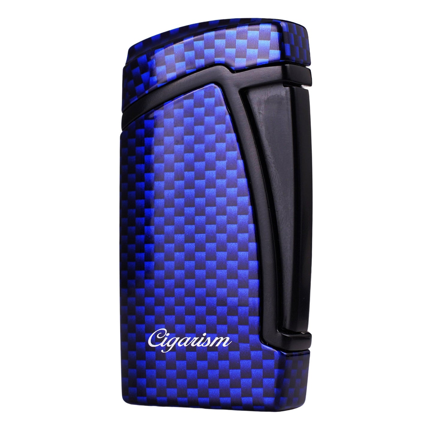 CIGARISM Carbon Fiber Style Cigar Lighter Double Torch Jet Flame W/Cigar Punch