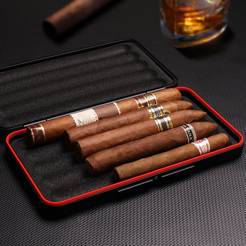 CIGARISM Aluminium Alloy Cigar Travel Case Humidor H202