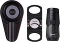CIGARISM Cigar Lighter Cutter Ashtray Set Single Torch Large Ring Straight-Cut