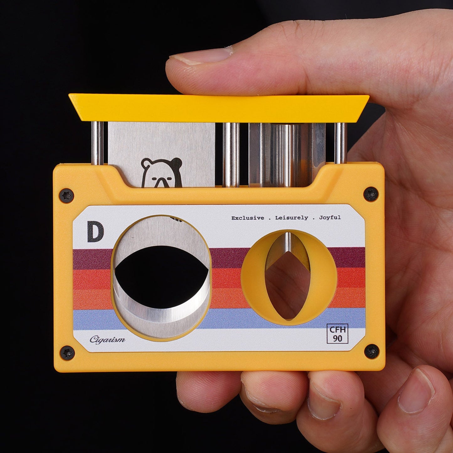 CIGARISM Cassette Style Cigar Cutter Straight Cut V Cut Cigar Punch 3 in 1