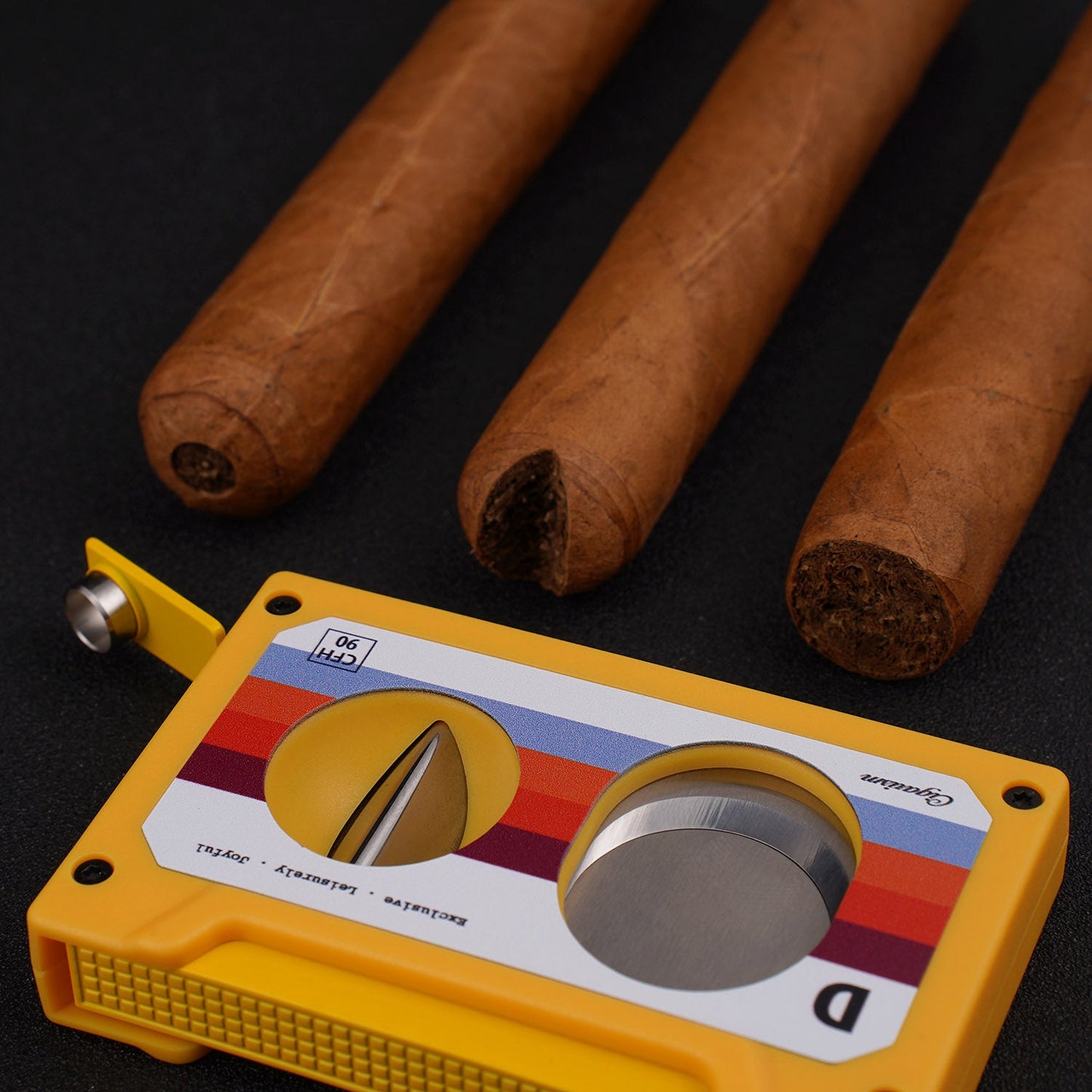 CIGARISM Cassette Style Cigar Cutter Straight Cut V Cut Cigar Punch 3 in 1