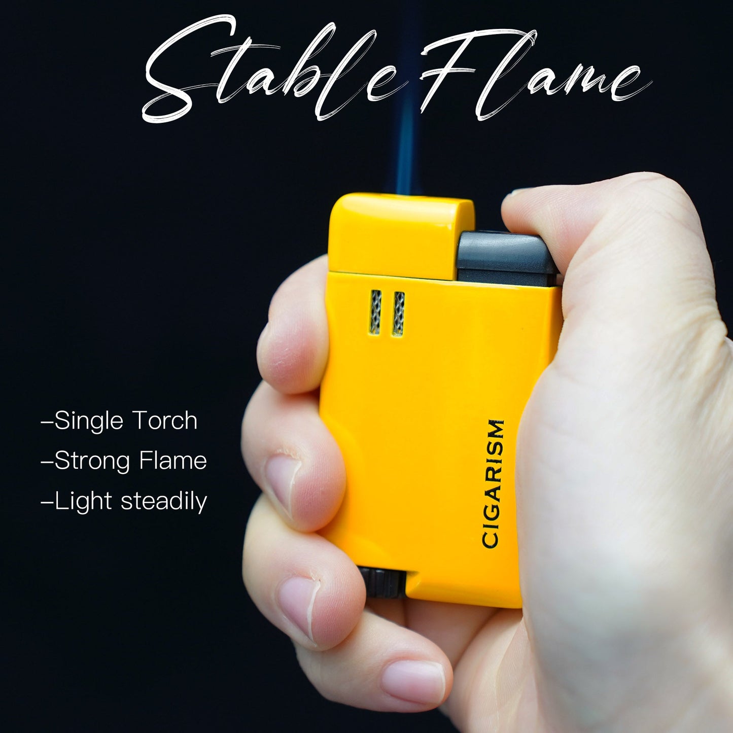 CIGARISM Single Torch Jet Flame Windproof Cigar Lighter
