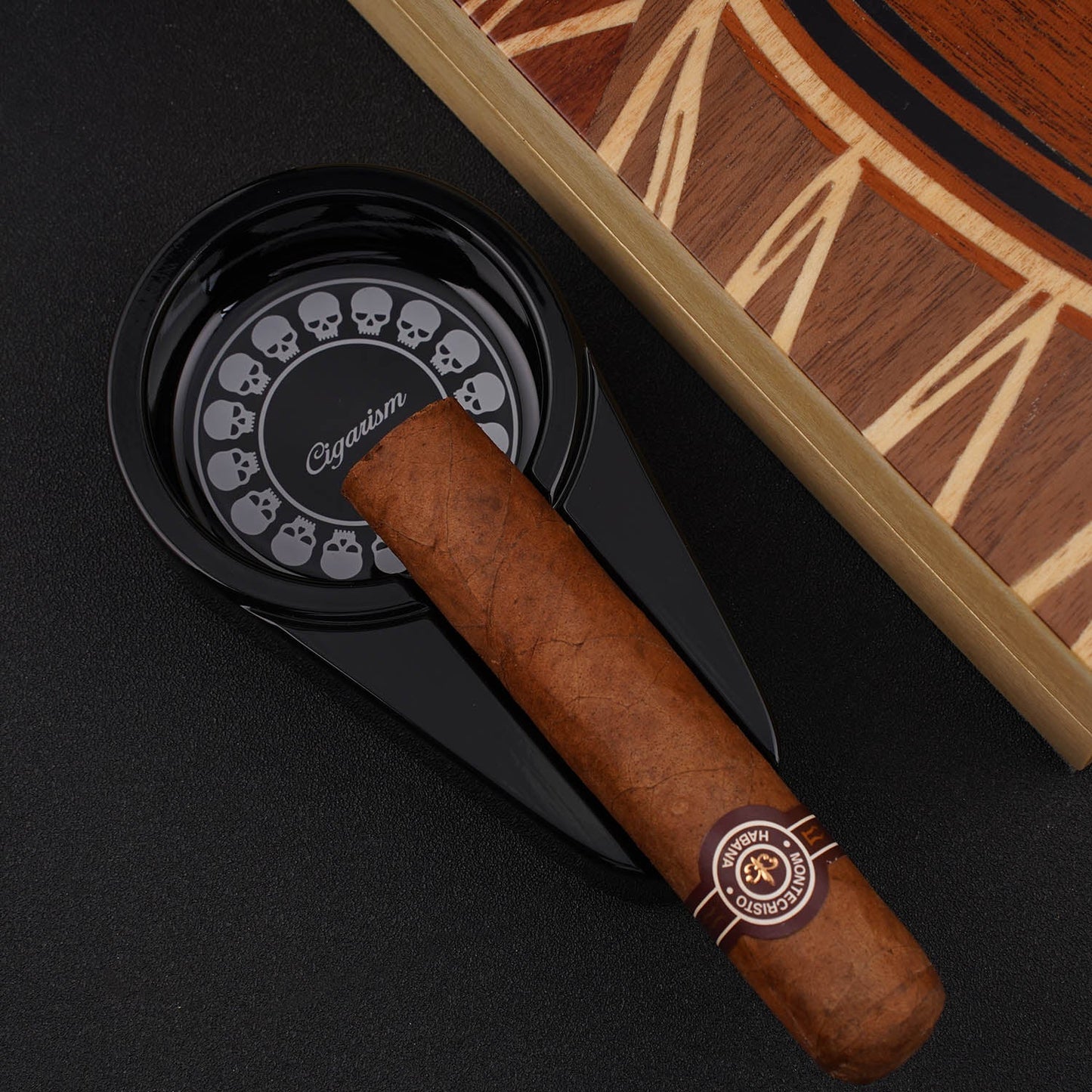 CIGARISM Small Size Aluminum Alloy Metal Cigar Travel Ashtray