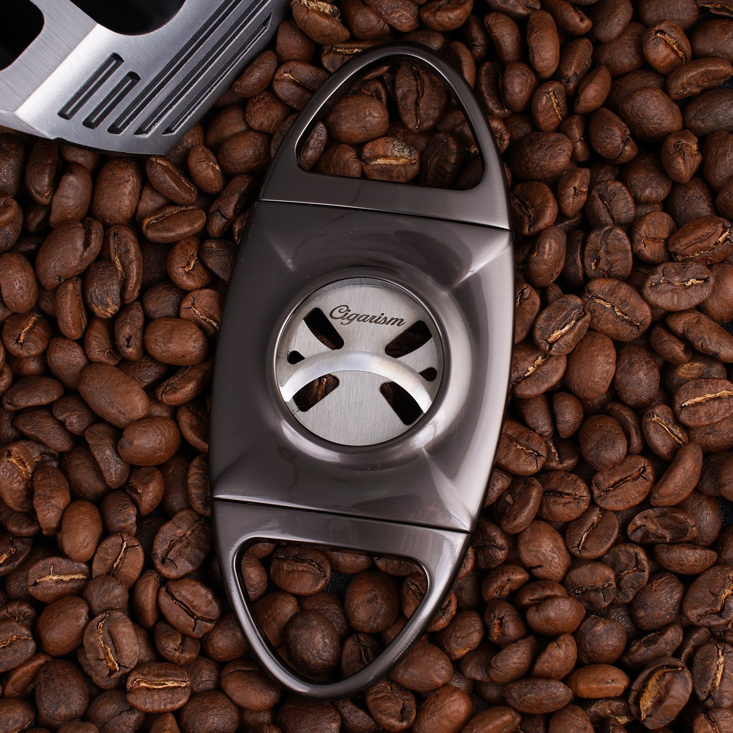 CIGARISM Large Ring Hollow-Out Blades X Straight-Cut Cigar Cutter