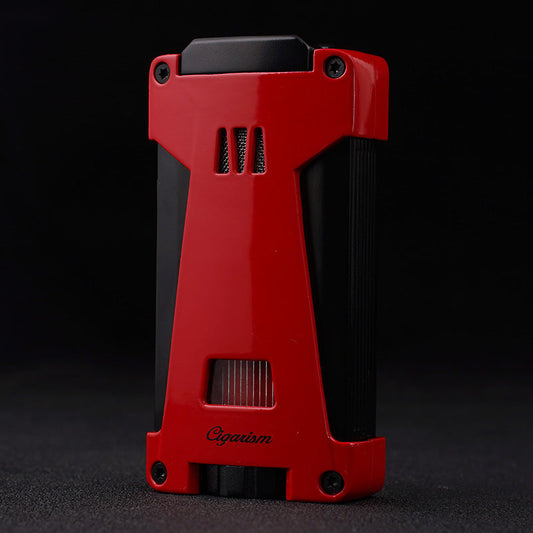 CIGARISM Cigar Lighter Triple Jet Flame Torch Lighter Built-in 2 Cigar Punches Windproof Concentrated Flames