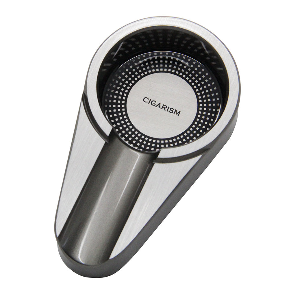 CIGARISM Small Size Aluminum Alloy Metal Cigar Travel Ashtray