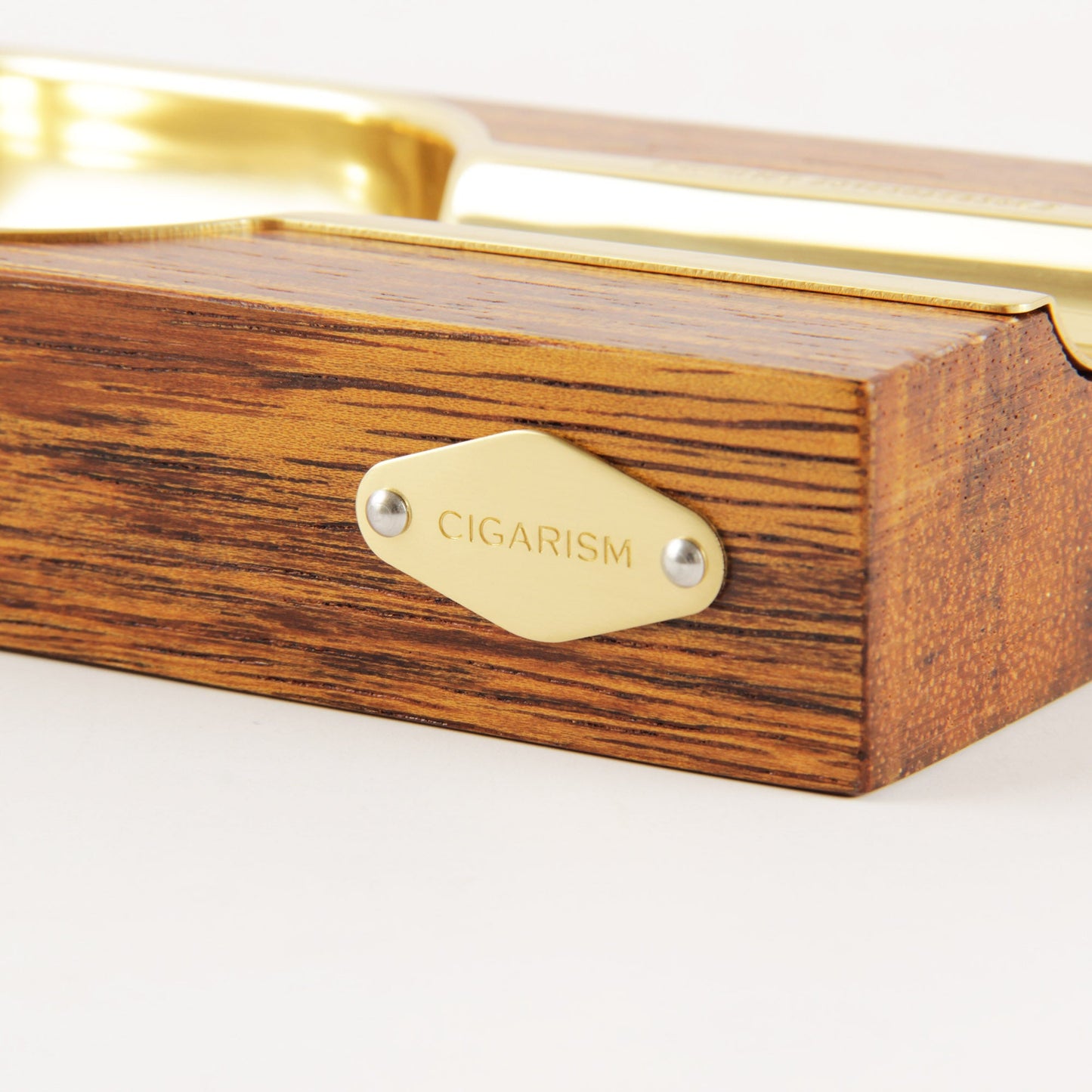 CIGARISM High-end Merbau Golden Copper Lined Cigar Ashtray