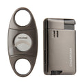 CIGARISM Metal Plating Cigar Lighter Cigar Cutter Set